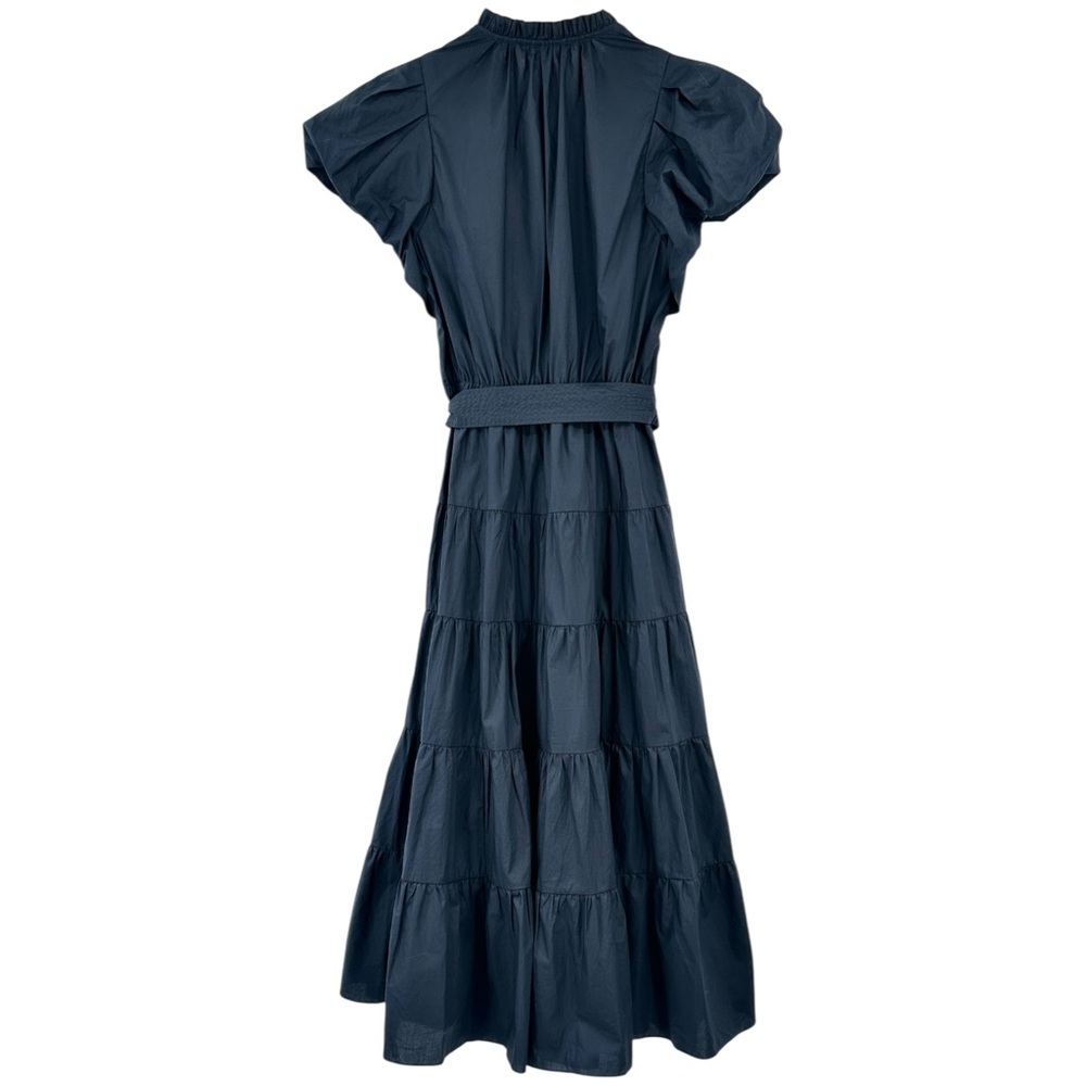 Ulla Johnson Navy Puff Sleeve Tiered Midi Dress - Picture 6 of 11